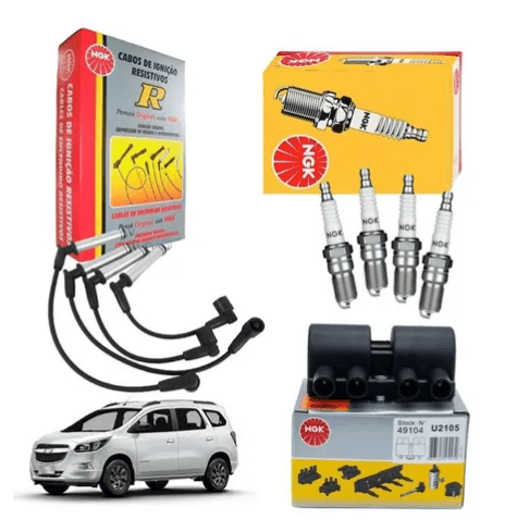 Kit Bobina + Velas + Cabo Vela Ngk Cobalt 1.8 2012 A 2016