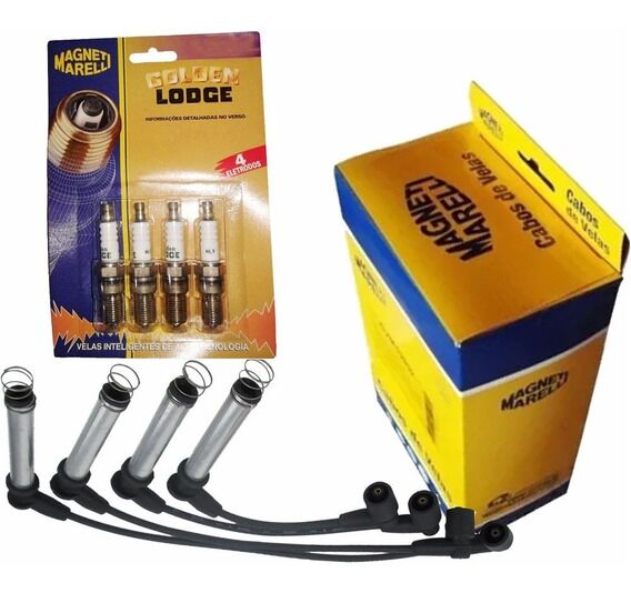 Vela De Ignição + Cabo De Vela Escort Zetec 1.8 16v