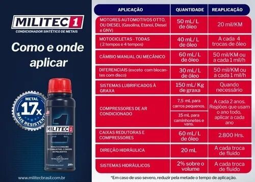 Militec 1 Condicionador De Metais 200ml Lacrado Original