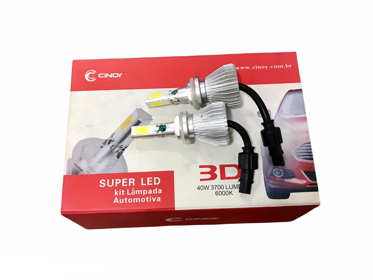 Kit Superled 3d H27 7400 Lum.6000k 40w-12-24v