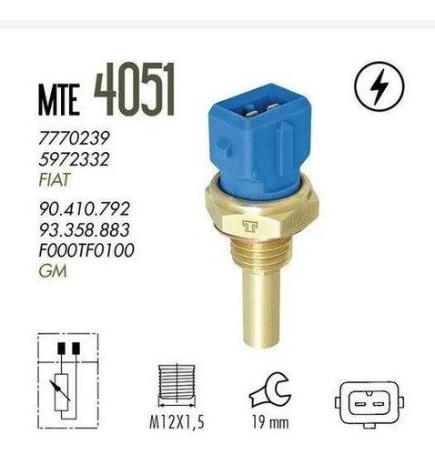 Plug Eletronico Sensor Temperatura Agua Astra 2.0 8v 2002